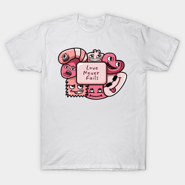 Love never fails doodle T-Shirt by Dzulhan